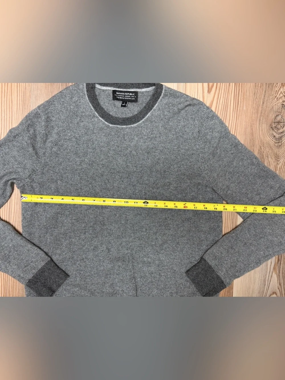 Banana Republic Todd & Duncan 100% Cashmere Sweater Gray Knit Size L